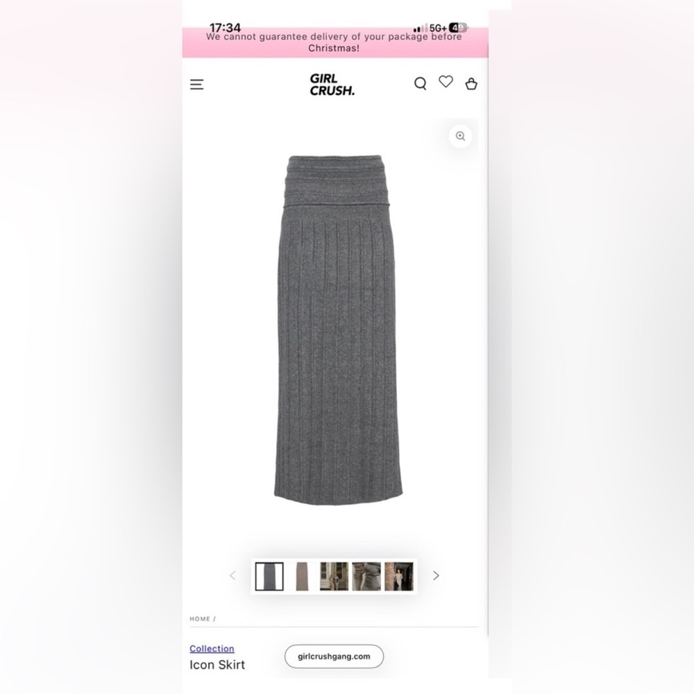 Girl Crush Ribbed Knit Skirt (L)
